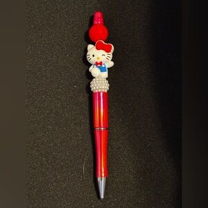 Sanrio Hello Kitty Red and White Decorative Pen with Pearl Accent